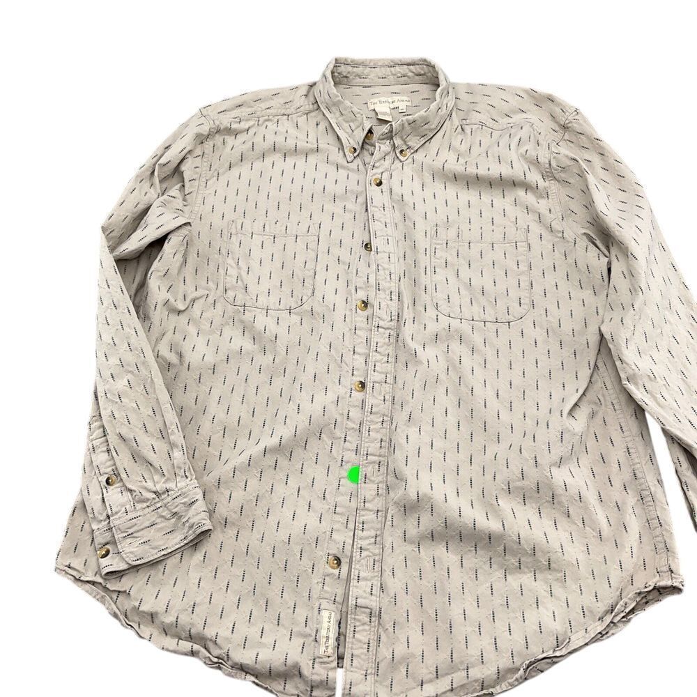 Territory Ahead Shirt Men 2XLarge Tan Black Woven Cotton Aztec Southwestern